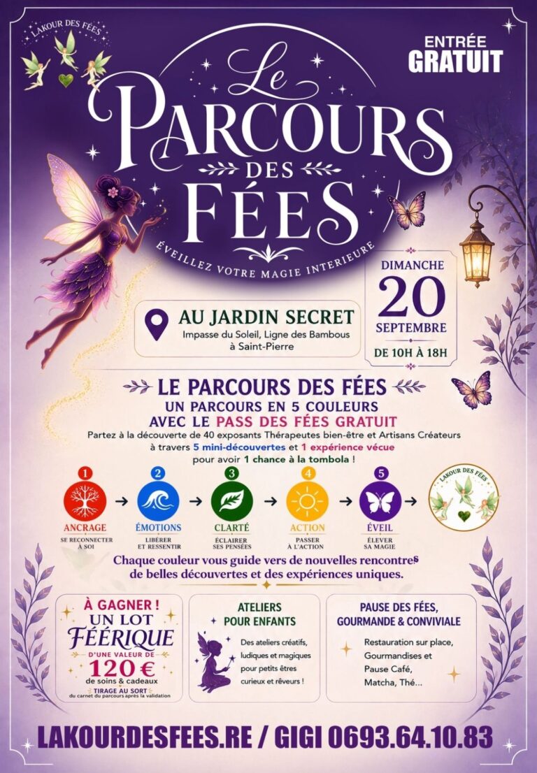 Affiche du Parcours des Fées — dimanche 20 septembre, Jardin Secret à Saint-Pierre, entrée gratuite